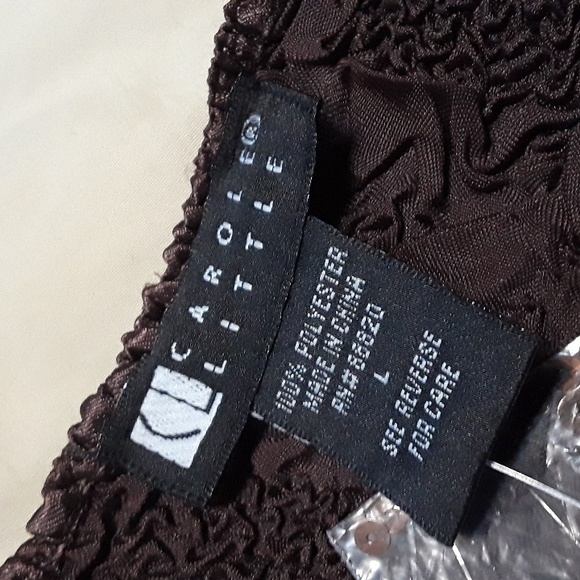 Carole Little Vintage Sleeveless Top Popcorn Sequins Rich Chocolate Brown Size L - Picture 5 of 5